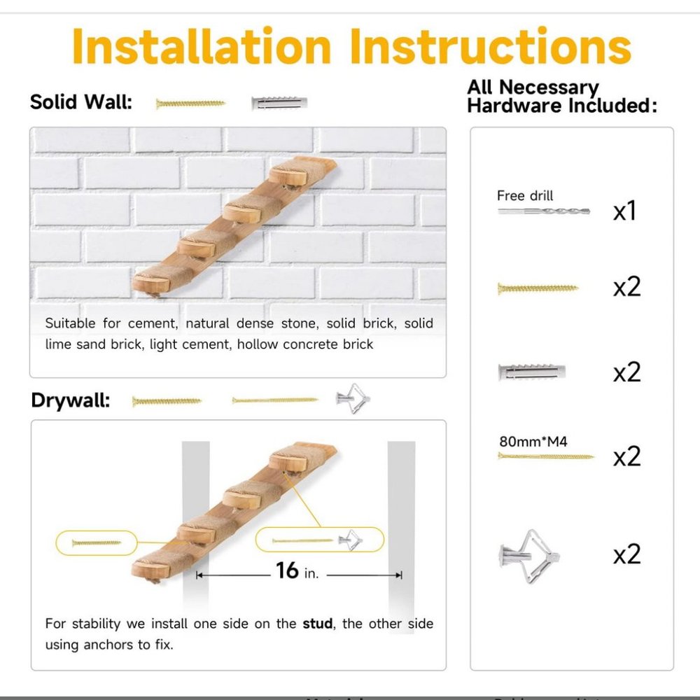 Cat Climbing Wall Mounted Stairway - New - Picture 3 of 10